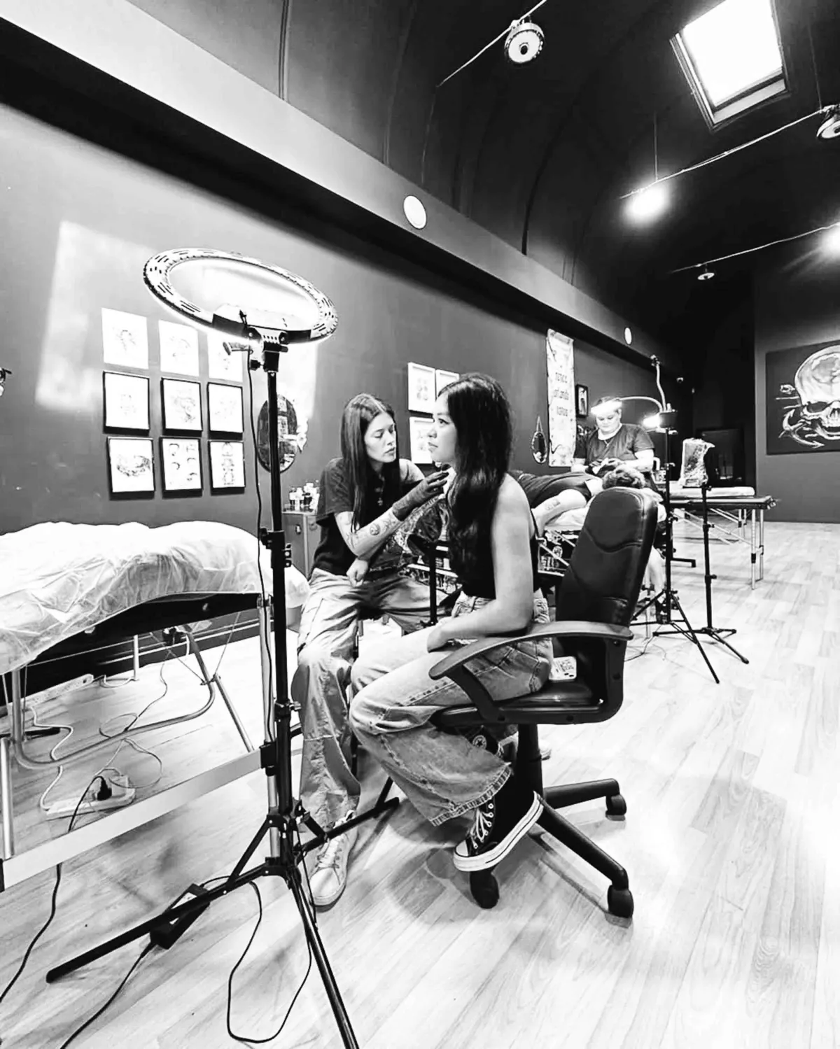 Inside Full Moon Tattoo, the floor at 283 Chapel Street, Prahran