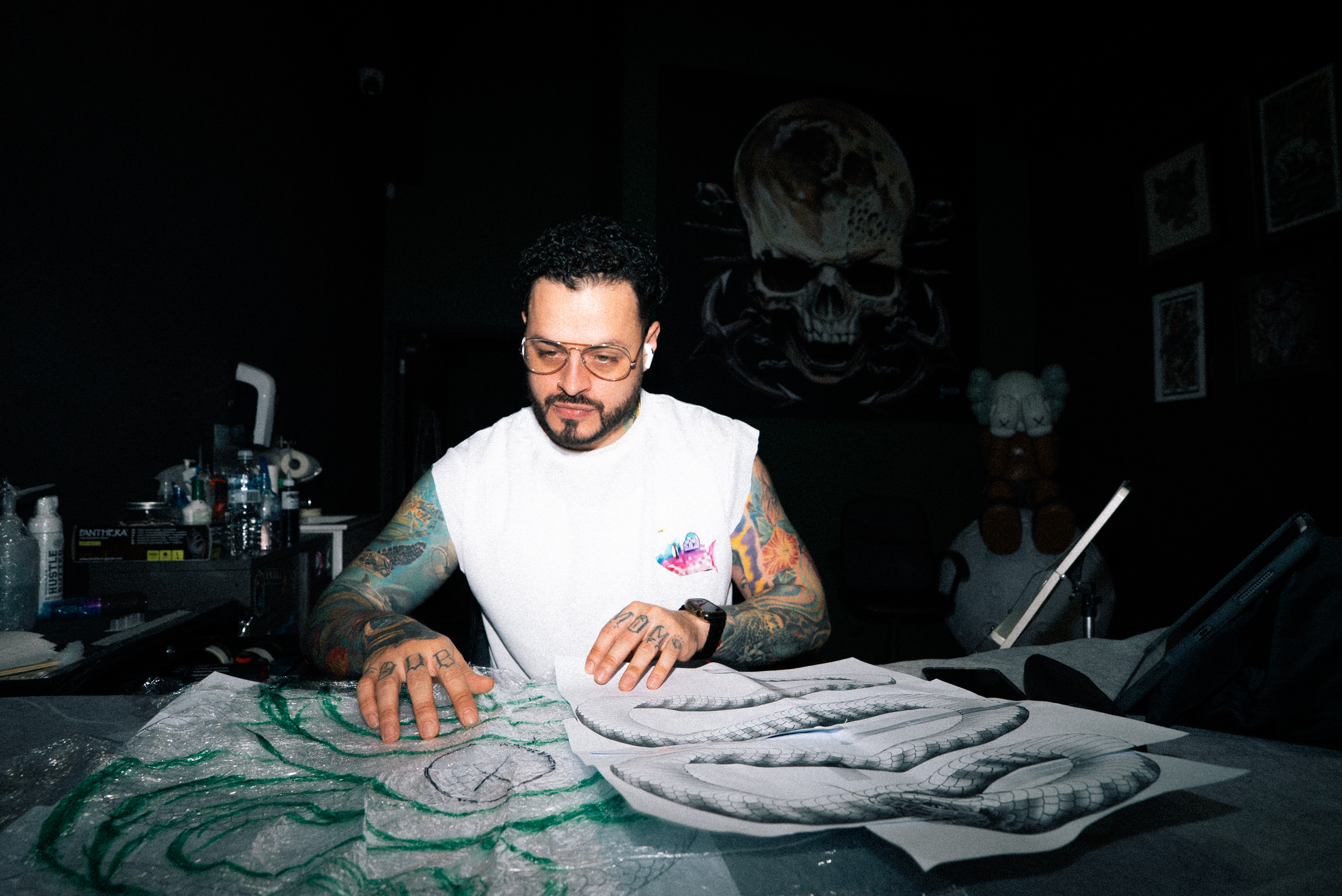 Full Moon artist at the drawing table